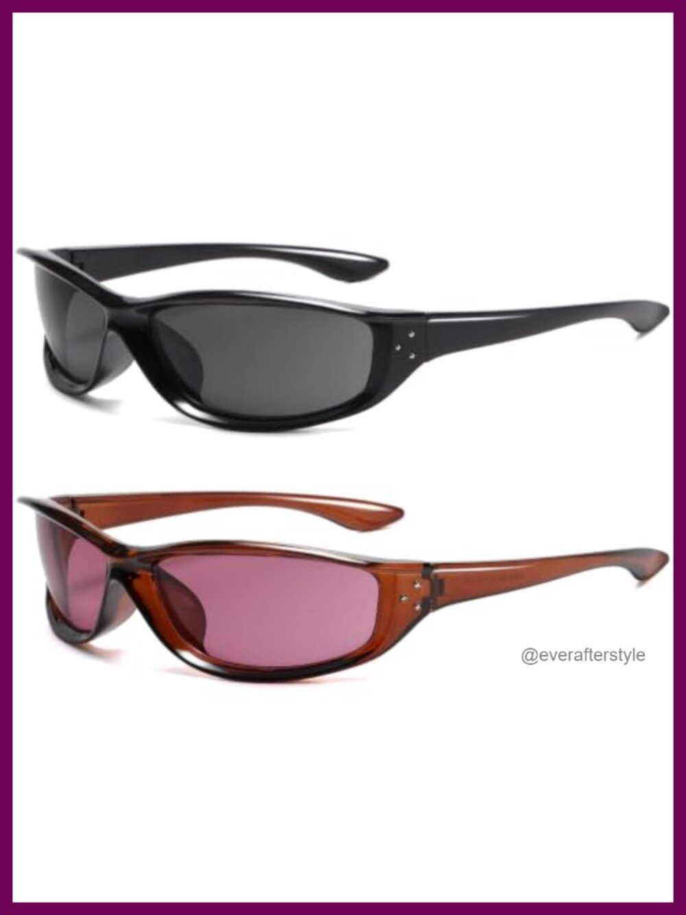 Y2K Oval Wrap Around Sunglasses UV400 Unisex Sport Shades